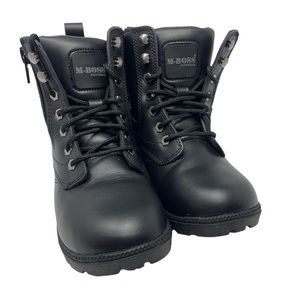 M Boss Motorcycle ApparelLadies 7 Inch Black Leather Motorcycle Boots